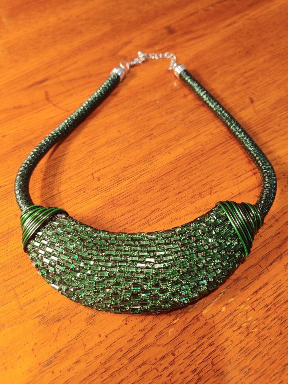 Emerald Colored Bead Necklace